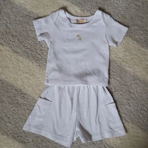 Baby Luigi white shorts and shirt outfit